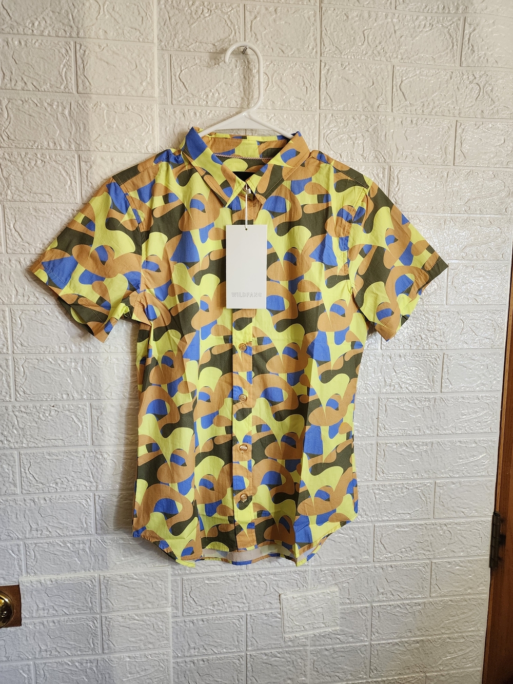 Wildfang Yellow Multicolor Short-Sleeve Button-Down Shirt - Picture 2 of 7